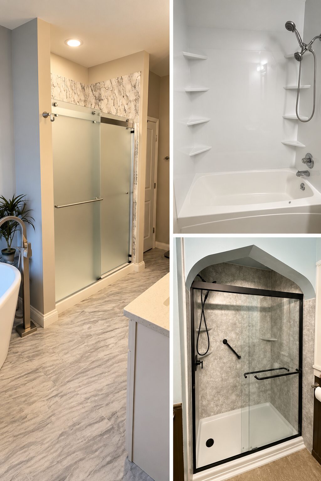 Three finished bathrooms